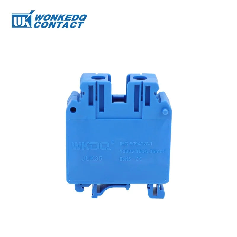 5Pcs UK35 Din Rail Terminal Block Screw 35mm² Wire Electrical Connector, Universal Feed-Through Strip Plug Connection UK 35