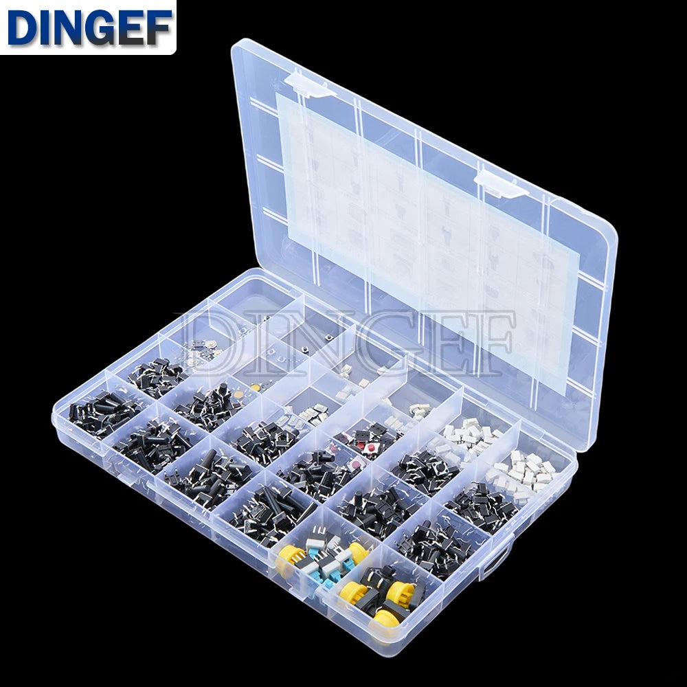 460PCS 24 Values Tactile Push Button Switch SMD Micro Momentary Tact Switch Assortment Kit for Car Remote Control with Box