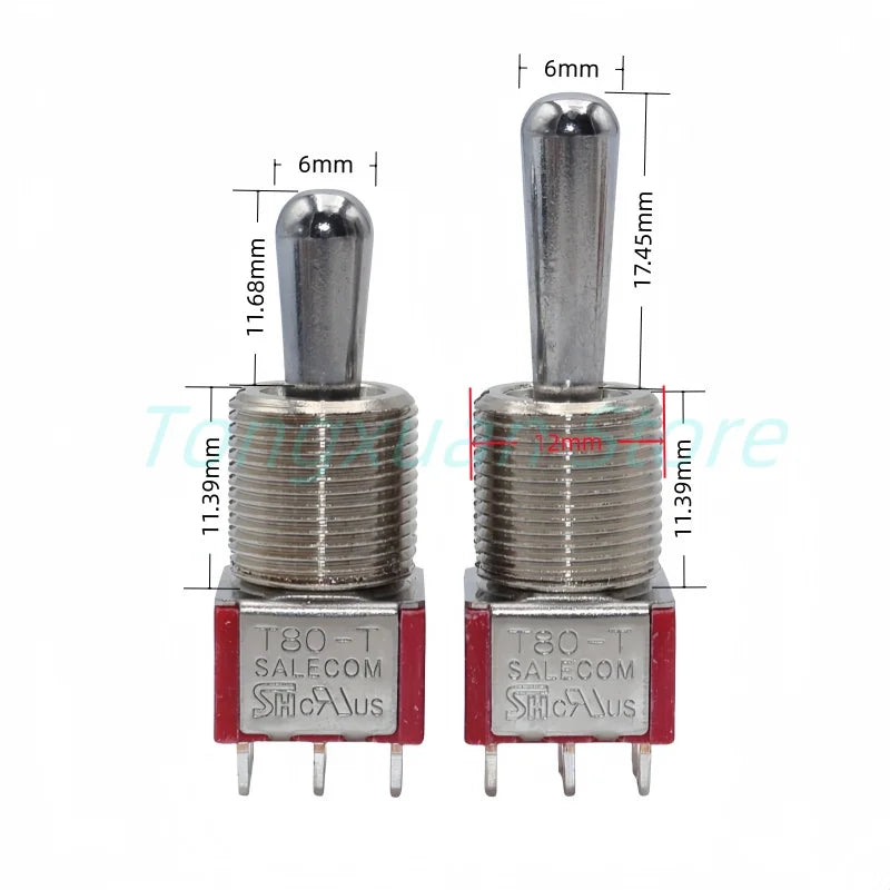 1pc SH T8013-Z1 12mm ON-OFF-ON SPDT DPDT 3/6/12PinS 2/3Position Maintained Toggle Switch Large Long Handle 3A 250VAC/5A 125VAC