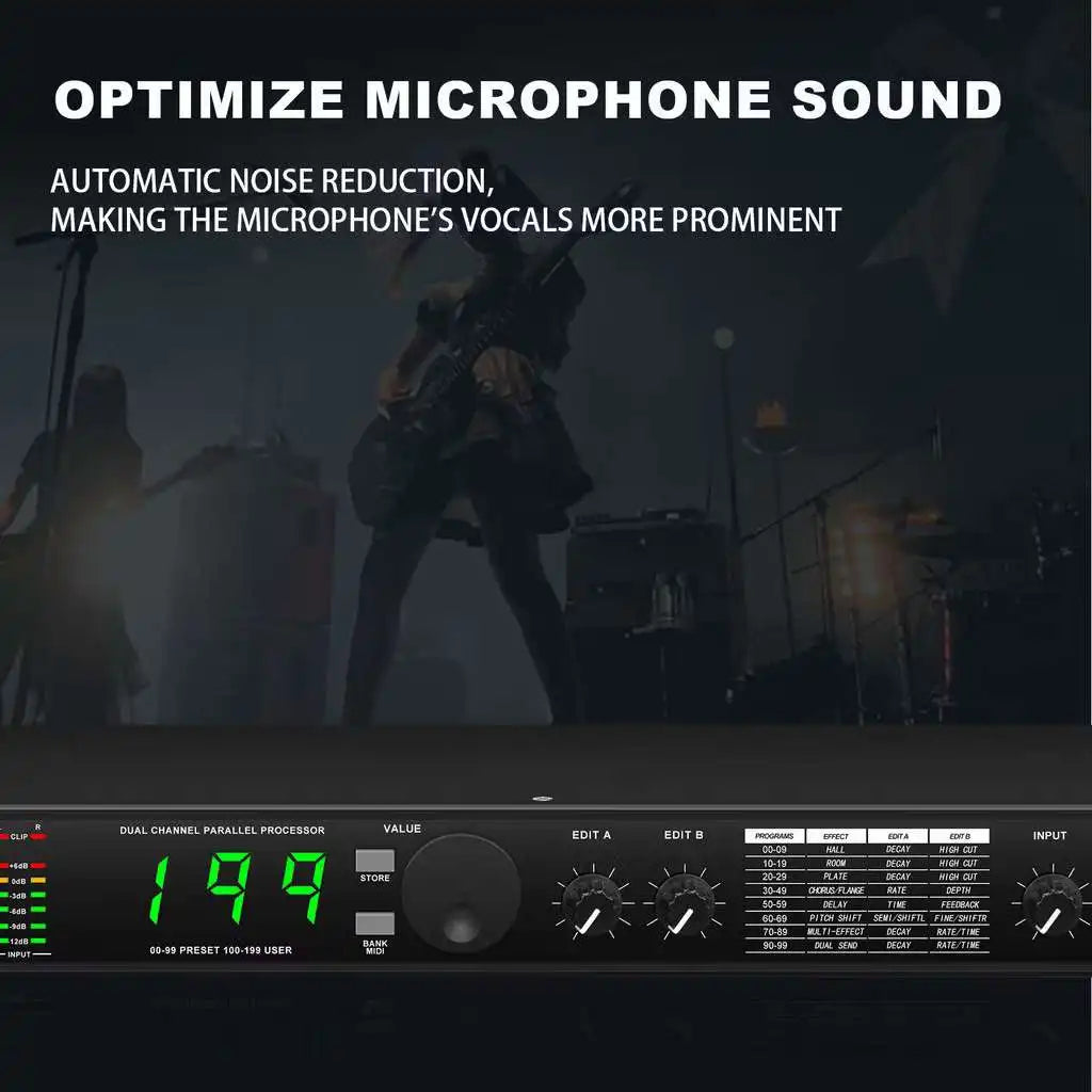 Professional Digital Reverb and Multi Effect DSP Processor Audio Processor Equalizer Vocal Microphone