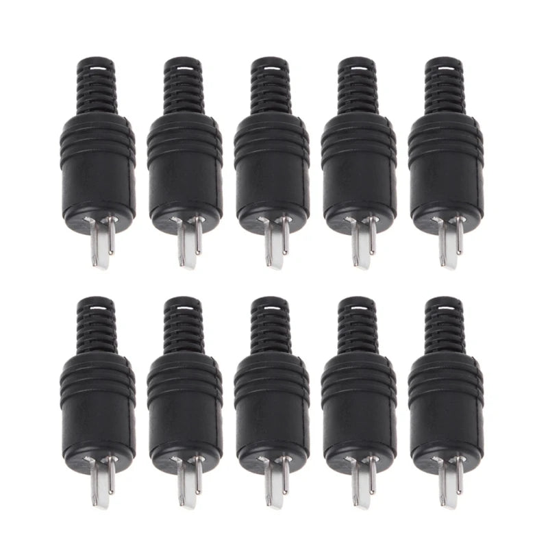 LXAF 10pcs Accessories Cable Solder HIFI Speaker Adapter Black Screw Terminals Tools DIN Plug 2 Pin  Male Mini Connector