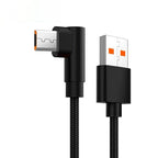 NNBILI Micro USB Cable 90 Degree USB Cable For Samsung S7 Xiaomi Android Smartphone Phone UsbC Cable 2.4A Fast Charging 1m/2m/3m