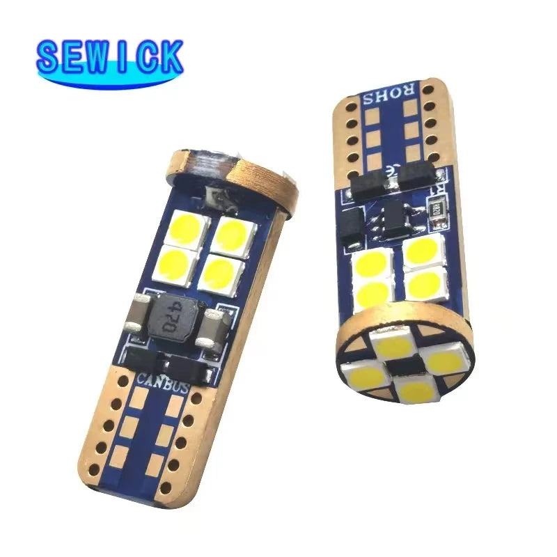 100Pcs T10 CANBUS 12SMD 3030 12V-24V White Car Side Tail Light Bulb t10 canbus Error Free w5w 194 168 led Car styling