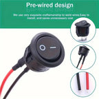 5/10pcs Mini Round Rocker Switch 15mm Spst Open/Off 12V Dc Power Supply Easy to Install Durable Nylon and Terminal