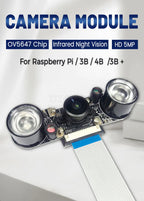 OV5647 Camera Module for Raspberry Pi 3B 4B 3B+ Adjustable Focus 120 130 200 160 Degree 3.6MM HD 5 Million Pixel Night Vision