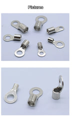 100pcs RNB Brass Ring Bare Terminal Block Connector Cable Lugs Wire Crimping Tips Electrical Connection Strips 12V 2.5mm 4mm 6mm