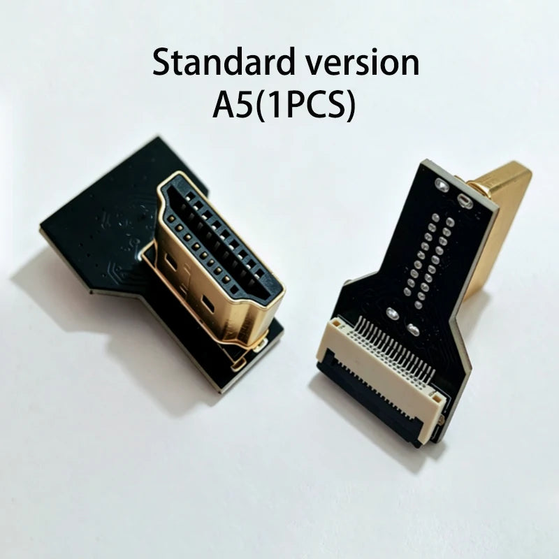 1PCS Ribbon FPV HDMI-Compatible Connector Flexible Flat Cable Raspberry Pi 4 Micro HDMI to HDMI/Mini HDMI Female 90 Degree FFC