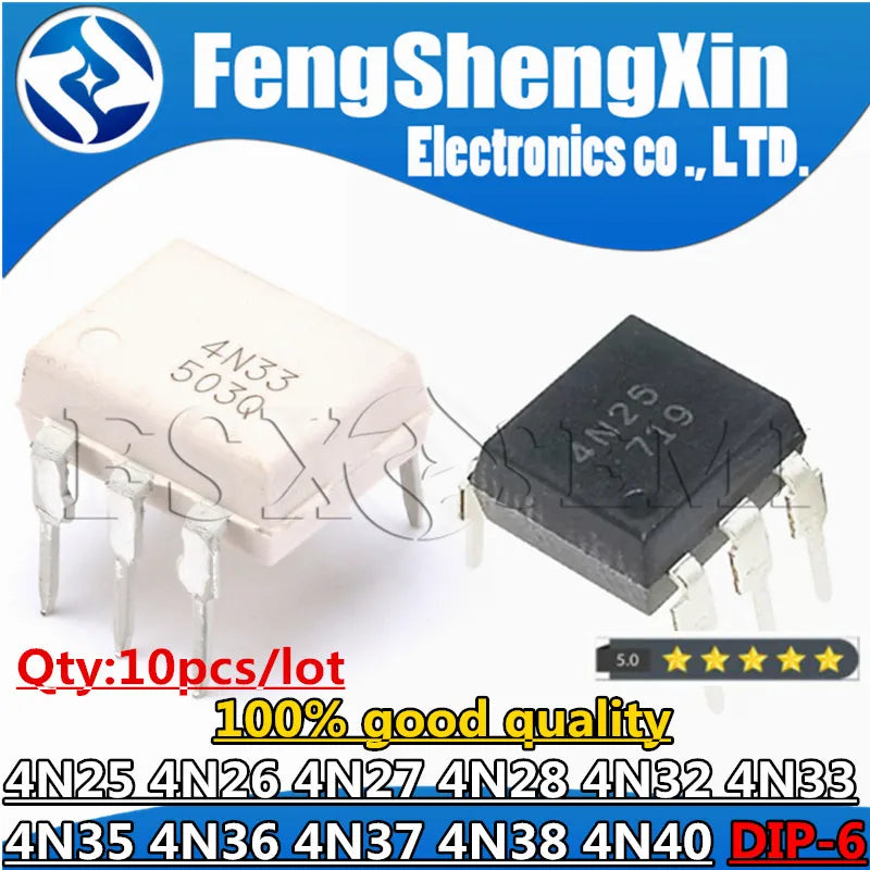 10pcs/lot 4N25 4N26 4N27 4N28 4N32 4N33 4N35 4N36 4N37 4N38 4N40 DIP-6 IC Optocoupler