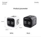 Adjustable Cube Timer - 5/10/30/60 Minute Countdowns, Settings - Pause, Resume, Silent, Vibrate & Sound Alarm for Work, Study