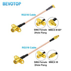 2PCS MMCX to SMA/RP-SMA Female Flange Panel Mount RG316 Pigtail FPV Antenna Extension Cord for TBS Unify PandaRC VTX