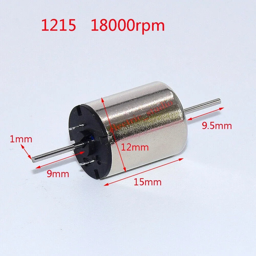 1PC DC 12V 816 1020 1215 1524 Coreless Motor Dual Shaft High Speed for Rail Train