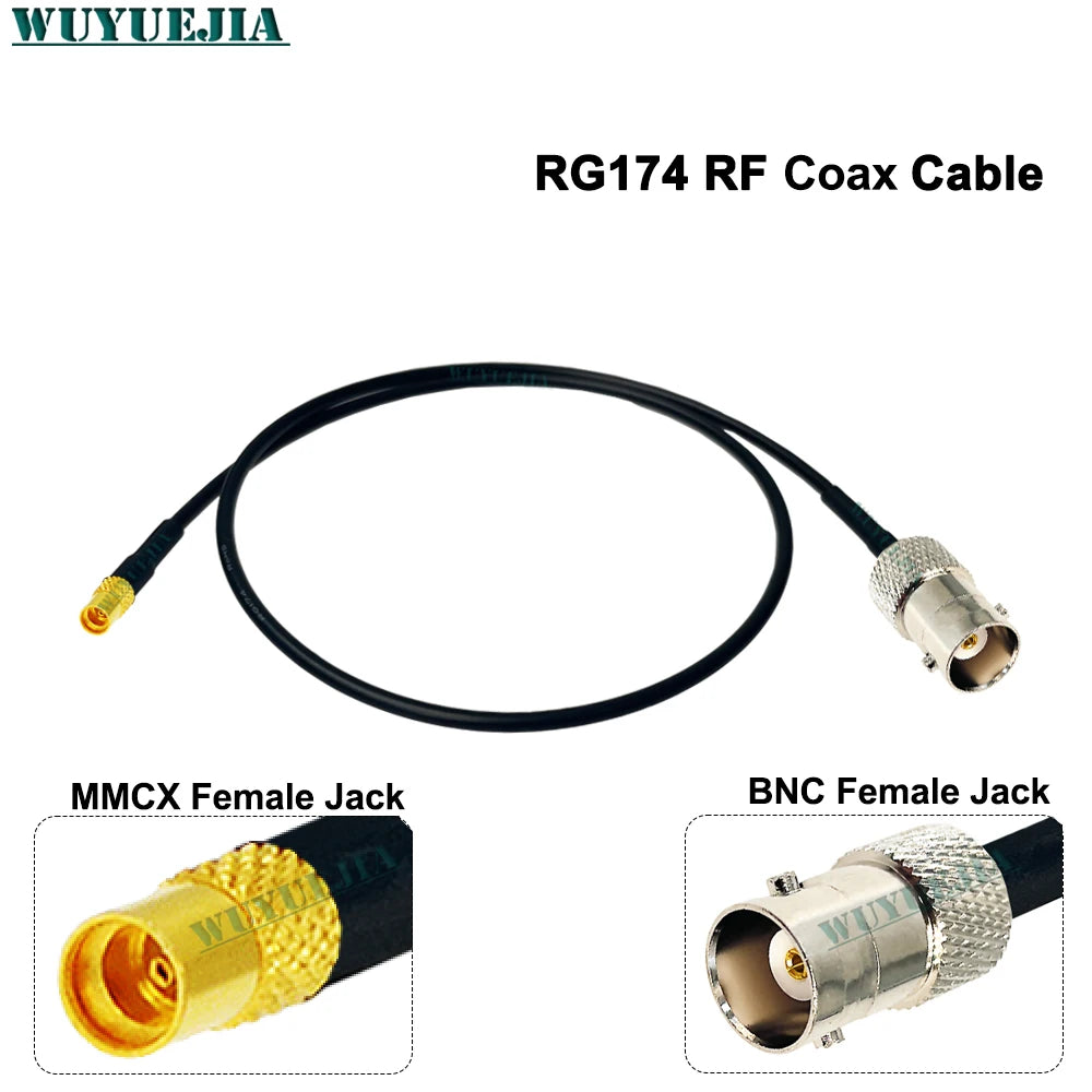 RG-174 Coaxial Cable Q9 BNC Female Waterproof to MMCX Male Connector Crimp Wire Terminal RF Jumper Pigtail Line For Wifi Card