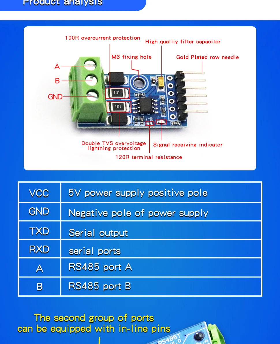1PCS TTL to RS485 Module 485 to Serial Port UART Level Mutual Transfer Hardware Automatic Flow to the Control Board