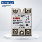 Solid State Relay SSR DA Single Phase 10A 25A 40A 60A 80A 100A 3-32VDC Input 24-380VAC Output for PID Temperature Control