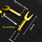 YYTCG Gold plated Banana Plug Connectors, Speaker plugs, audio screws, fork connectors, U and Y 1pcs/4pcs