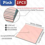 YOUNUON 100x100mm 0.5mm 1mm 1.5mm 2mm 3mm 4mm 5mm tichkess Thermal Pad CPU Heatsink Pad Cooling Conductive Silicone Thermal