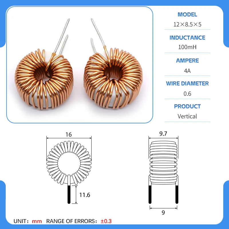 12x8.5x5 20x12x8 26x16x10 Amorphous Nanocrystalline Inductors Toroidal Choke Common Mode Filter Inductor
