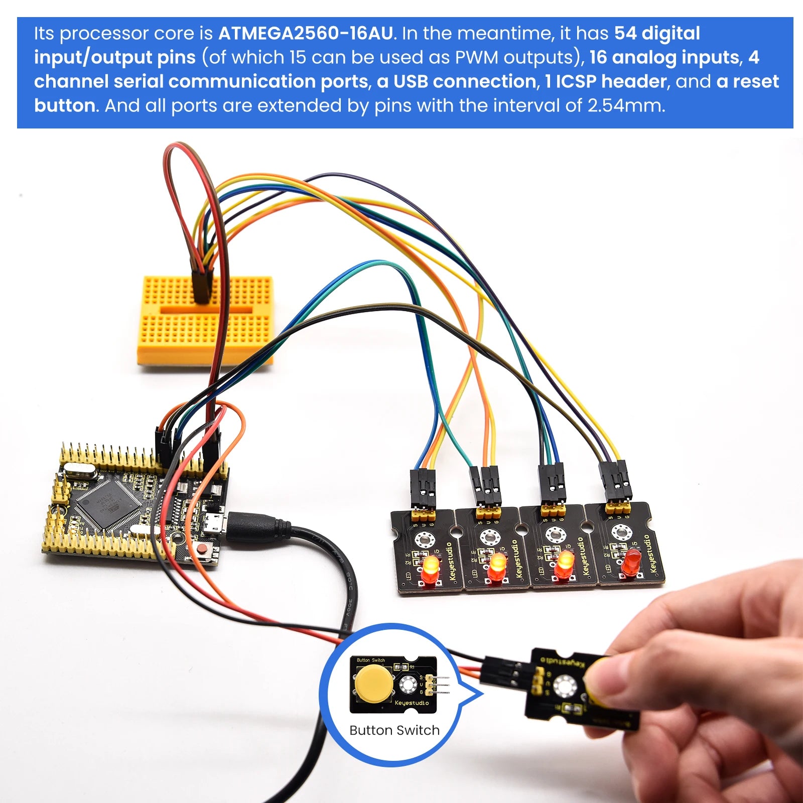 Keyestudio  2560MEGA  WiFi /Plus/ Pro / Development Board+USB Cable Compatible for Arduino MEGA2560  R3 Microcontroller Boards