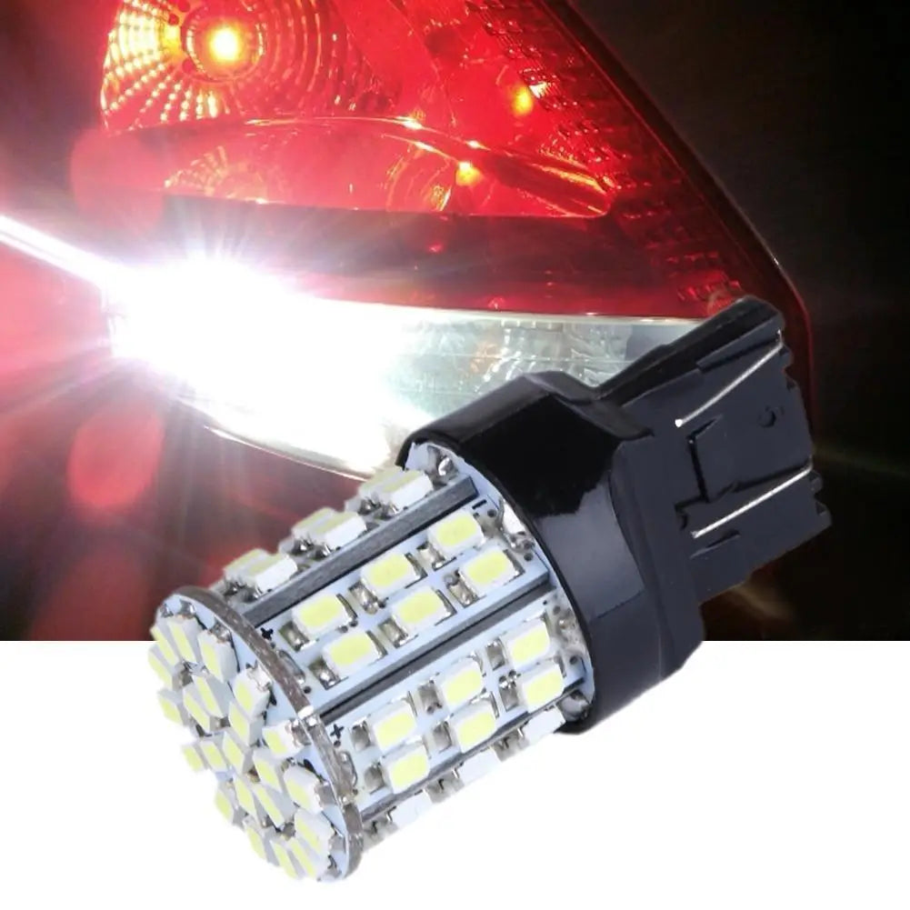 10-2pcs T20 W21W 7443 7440 LED 64-SMD 1206 LED for Car Bulbs 12V Brake Signal Lamp Brake Reverse Parking Light 64-SMD White