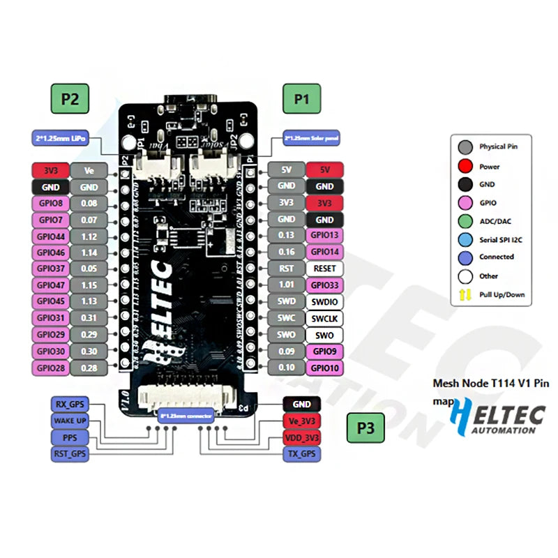 New Heltec Meshtastic Tracker  T114 V2  nRF52840 SX1262 LoRaWAN LoRa Arduino IOT Positioning Devboard GNSS Mudule BLE