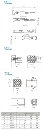 2/5 Sets Large Tamiya Connector Kit (6.2mm Pitch), 1-9 Pin Male Female RC Battery Plug for Drone & Car