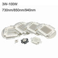 High Power LED Chip IR Infrared 850nm 940nm 730nm 3W 5W 10W 20W 50W 100W Led Light Lamp Matrix 850 940 730 Nm for Night Vision