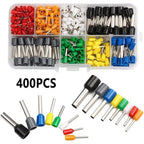 400 pcs Crimping Terminal Kit, Tubular Terminal Blocks, Various Types, Electrical Tube Terminal Blocks, Insulated Wire Terminal