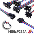 1 Set 2A 3A JST SM Plug DC Magnetic Pogo Pin Connector 2 3 4 5 6 Pin Male Female 2.54 mm Socket Adapter for LED Strip Lamp