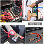 10pcs Copper Terminal Connectors, AWG 2 4 6 8 1/0 2/0 Ring Lug With Shrink Tubing 10Battery Cable Lugs, With 10 Shrink Tubing
