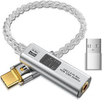 USB-C to 3.5mm Audio Adapter Headphone Amplifier DAC HiFi 32b/384kHz with CX31993 MAX97220 Dual Chip for Android iPhone iPad PC