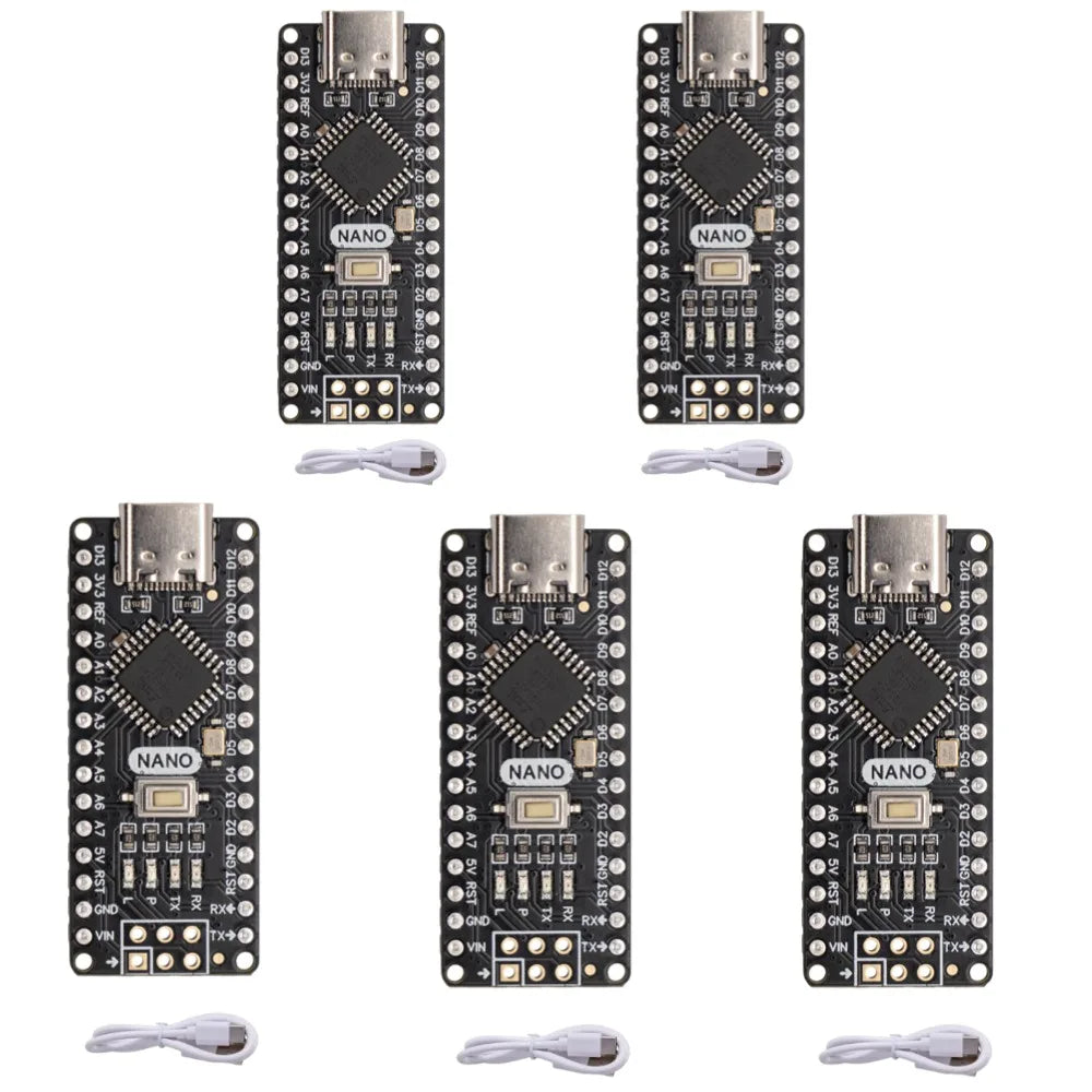 Arduino Nano V3.0 Development Module ATmega328P Chip Mini USB Port Compatible with Official Board for Maker STEM Teaching Robot
