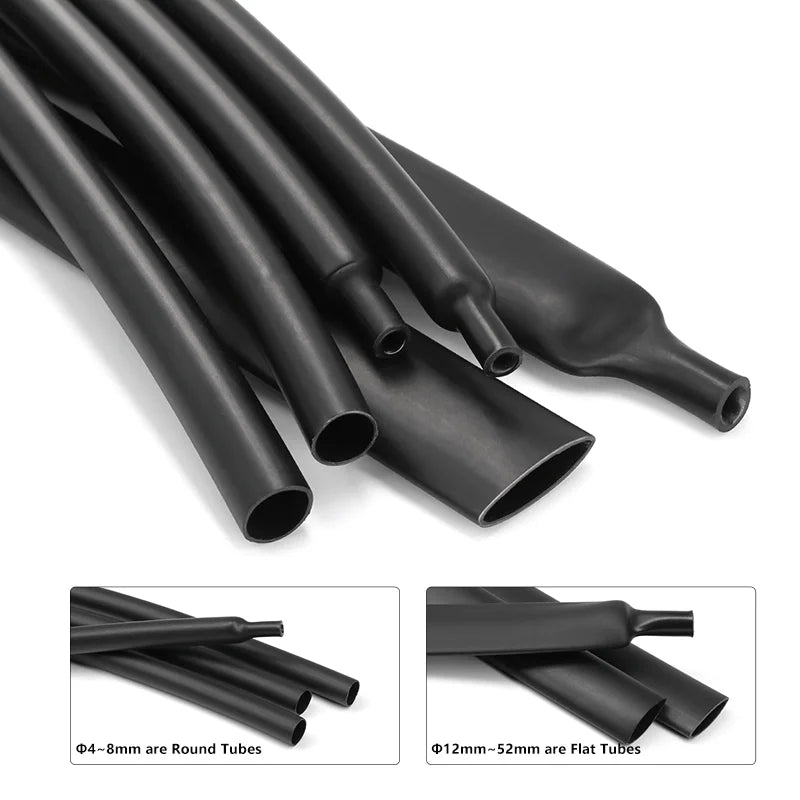 1-5m 4:1 Heat Shrink Tube With Glue 4mm-52mm Waterproof Dual Wall Adhesive Lined Polyolefin Cable Insulation Sleeve Wire Repair