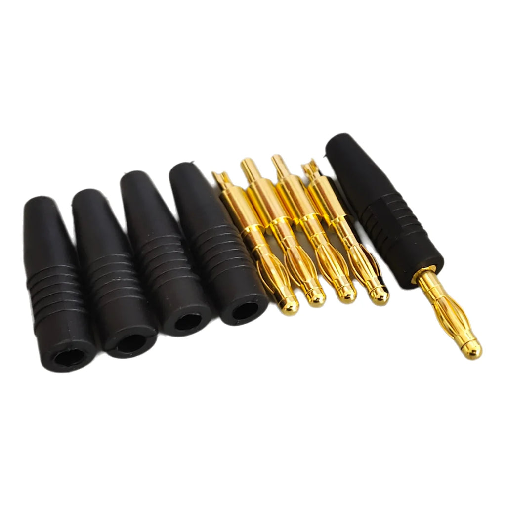 5PCS 4mm Plugs Gold Plated Musical Speaker Cable Wire Pin Banana Plug Connectors Red Black Blue Green Yellow