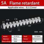12 Position Barrier Screw X3-1012 Nylon Plastic Terminal Block 20A Transparent White Copper 380V Wire Connector Dual Row