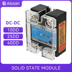 SSR-10DD 25DD 40DD Single Phase DC Controlled DC SSR Solid State Relay With Plastic Dust Cover Heat Sink 220V 10A 25A 40A