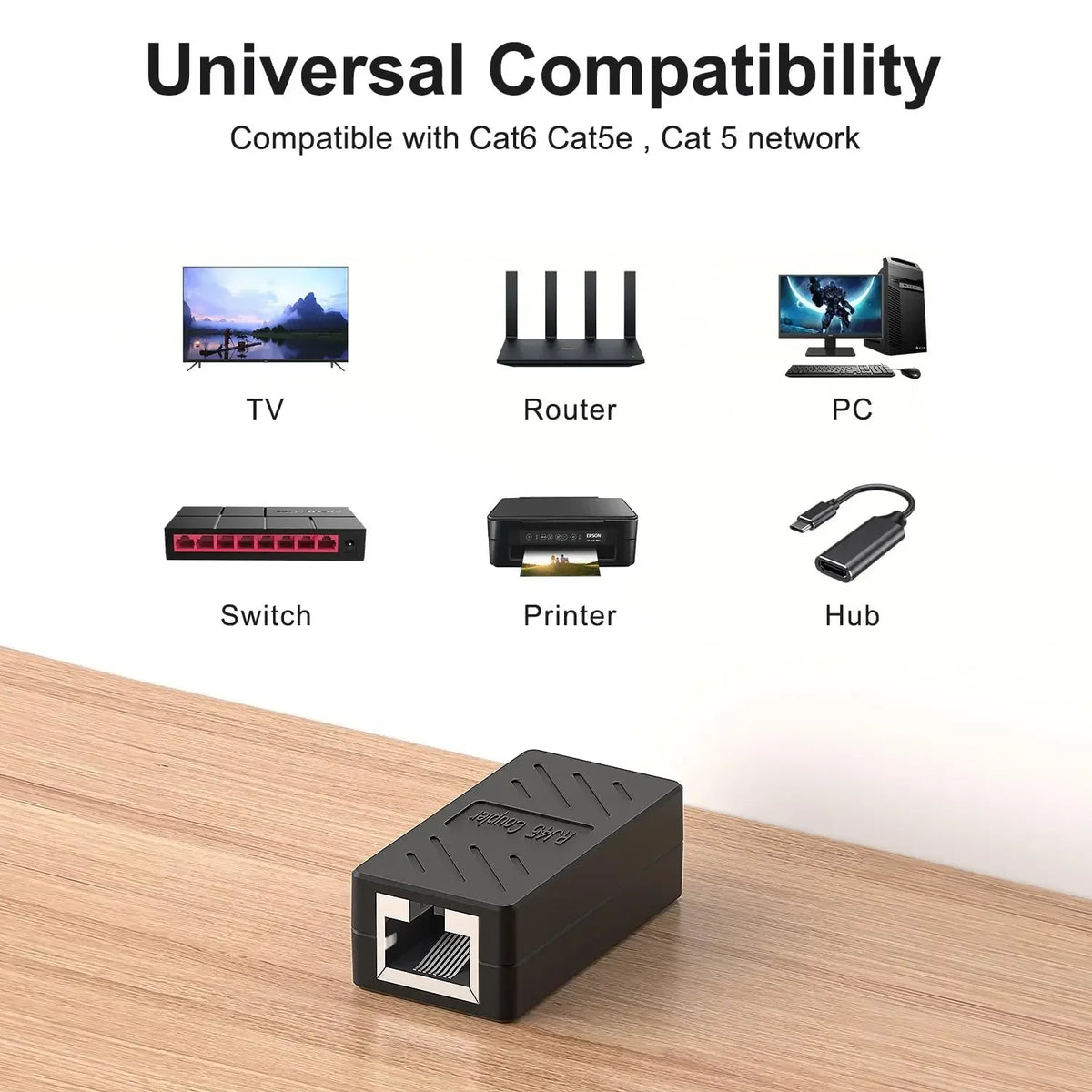 RJ45 Coupler Ethernet Cable Connectors Female To Female 1000Mbps High-speed Network Extender Adapters for Cat7/Cat6/Cat5/Cat5e