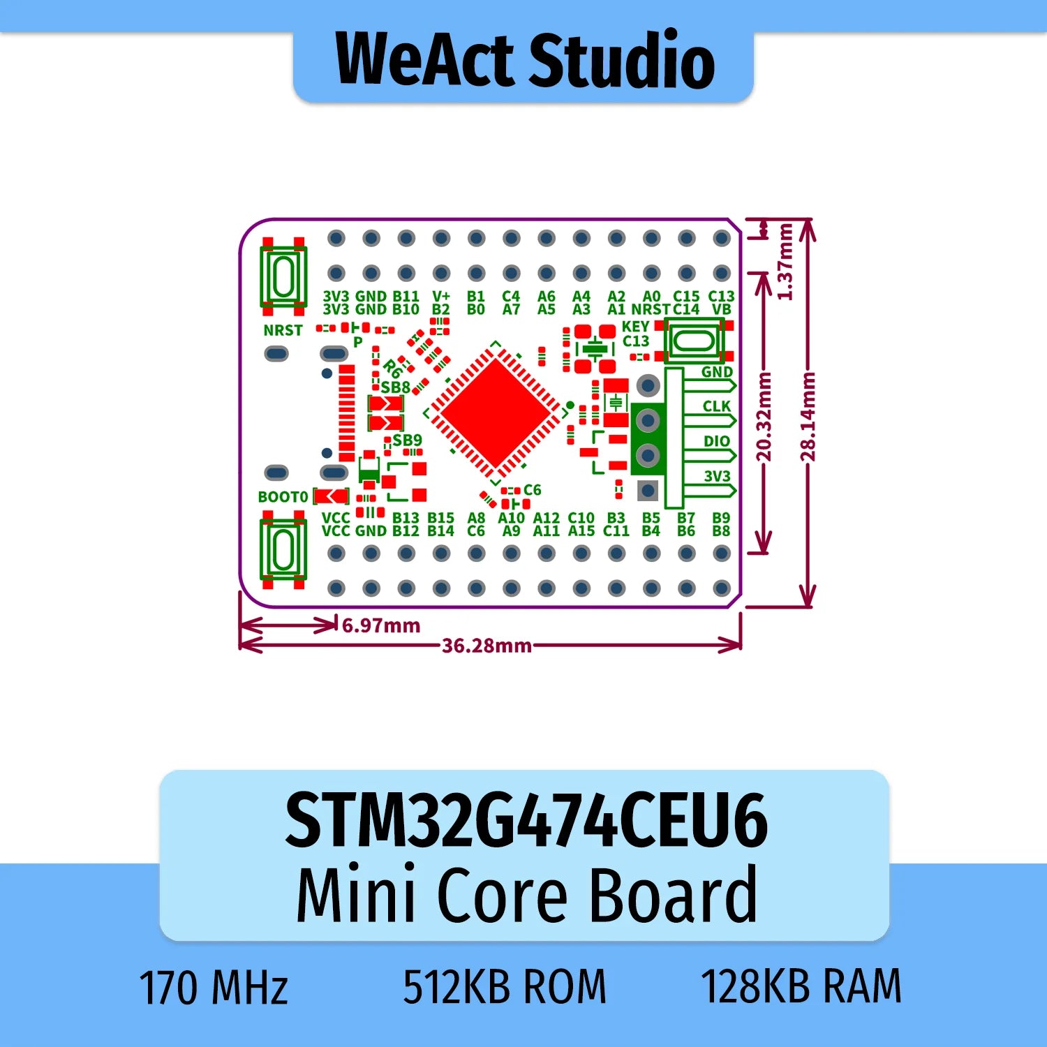 STM32G474CEU6 STM32G474CE STM32G474 STM32G4 ARM STM32 Minimum System Development Board Demo Board Core Board