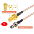 2PCS/LOT RP-SMA / SMA to TS9 Male / Female Connector RG316 Cable SMA to TS9 Extension Pigtail for Huawei 3G Modem Router