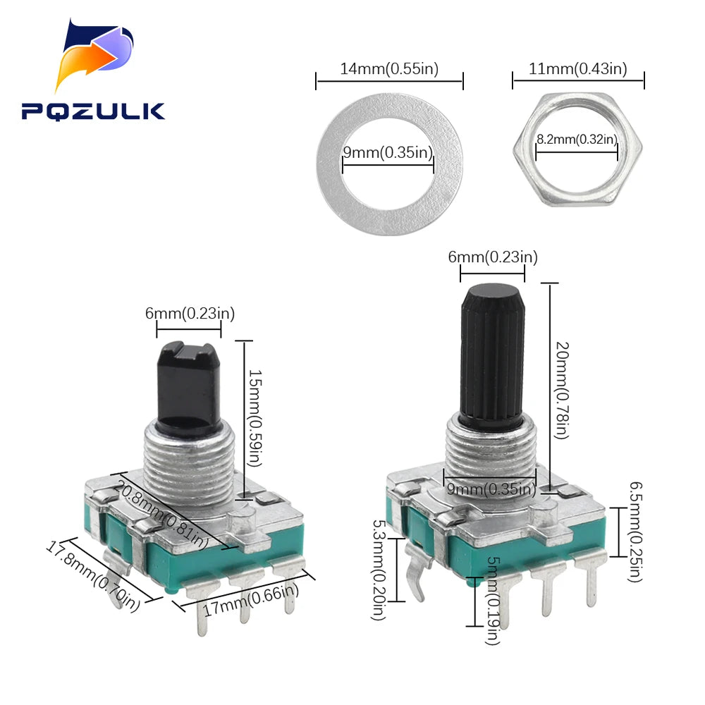 1PC EC16 Rotary Encoder 24 Position Pulse Digital Rotary 3Pin Amplifier Volume Switch Induction Cooker Switch 15/20MM Half Shaft