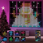 Smart RGB LED Curtain Fairy Lights, Remote-Controlled & Music-Synchronized, Indoor Outdoor Christmas Decoration Lights
