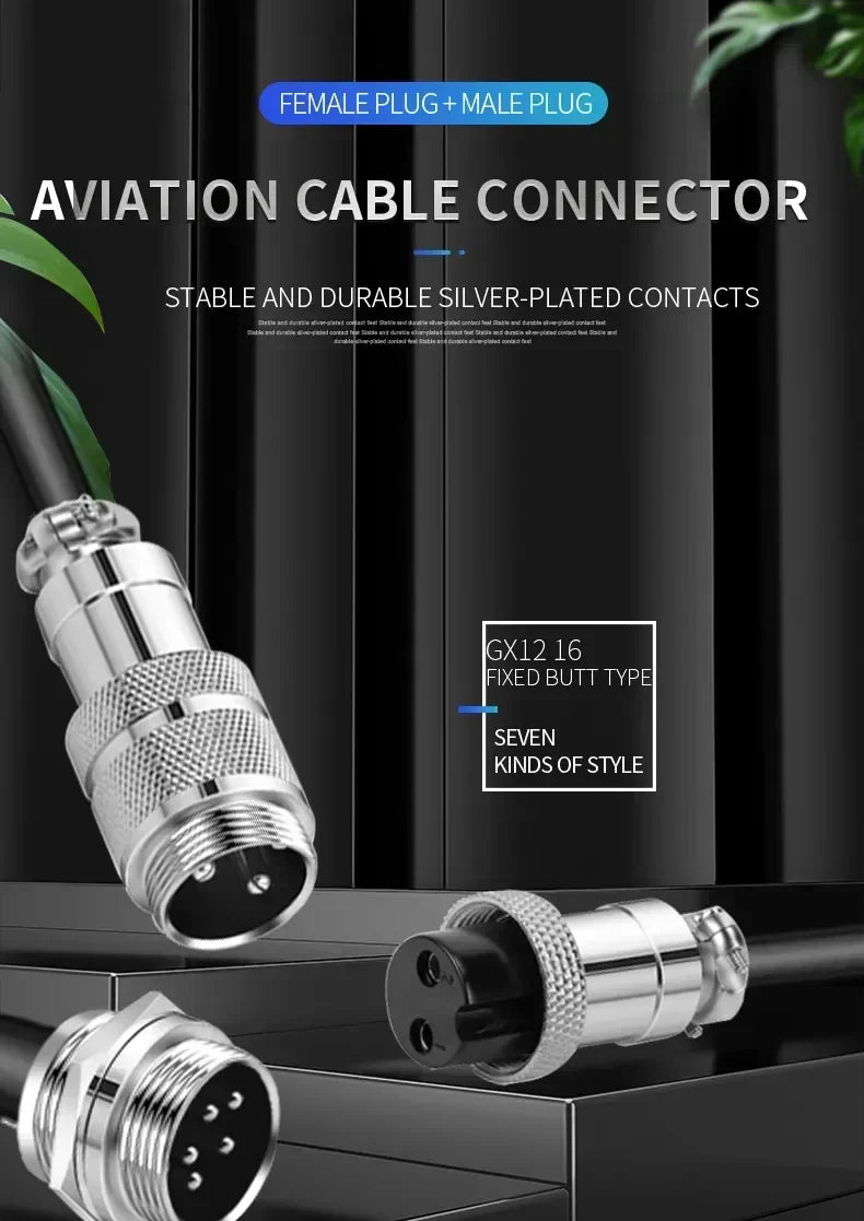 5/10/20Set GX12 GX16 GX20 2P 3P 4P 5P 6P 7P 8P 9P 10P 12P 14P 15 Pin Docking Aviation Plug Socket Waterproof Circular Connector