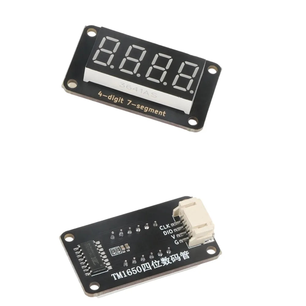 0.36 Inch 4 Digit 7 Segment LED Display TM1650 Driver Chip 3.3V 5V PH2.0 Interface Red Light for Arduino ESP32 Microbit Raspberr