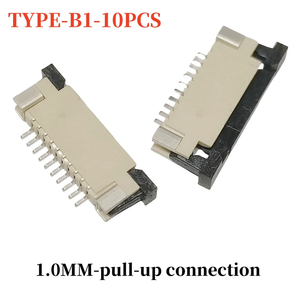 10Pcs FPC connector socket 0.5/1.0mm flip cover/up/down connection 4/5/6/7/8/10/12/14/16/18/20/22/24/26/28/30/32/34/40/45/50/60P