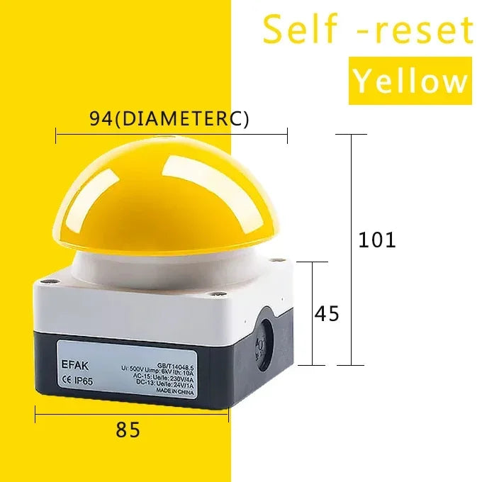1/5/10 Pcs EFAK Pedal Switch AC/DC Waterproof Dustproof Emergency Stop Self Reset Locked NO/NC Mushroom Push Button Switch