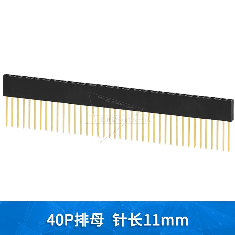2.54mm Single Double Row Female Socket 1X5/6/8/10/15/16/40 2X3/4/20/18/40 Long Pins PC104 11mm PCB Board Pin Header For Arduino