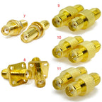 Connector SMA to SMA/ RP-SMA to SMA / RPSMA Male Plug & Female Jack Slide-on Straight RF Coax Adapter Connector for WIFI Antenna