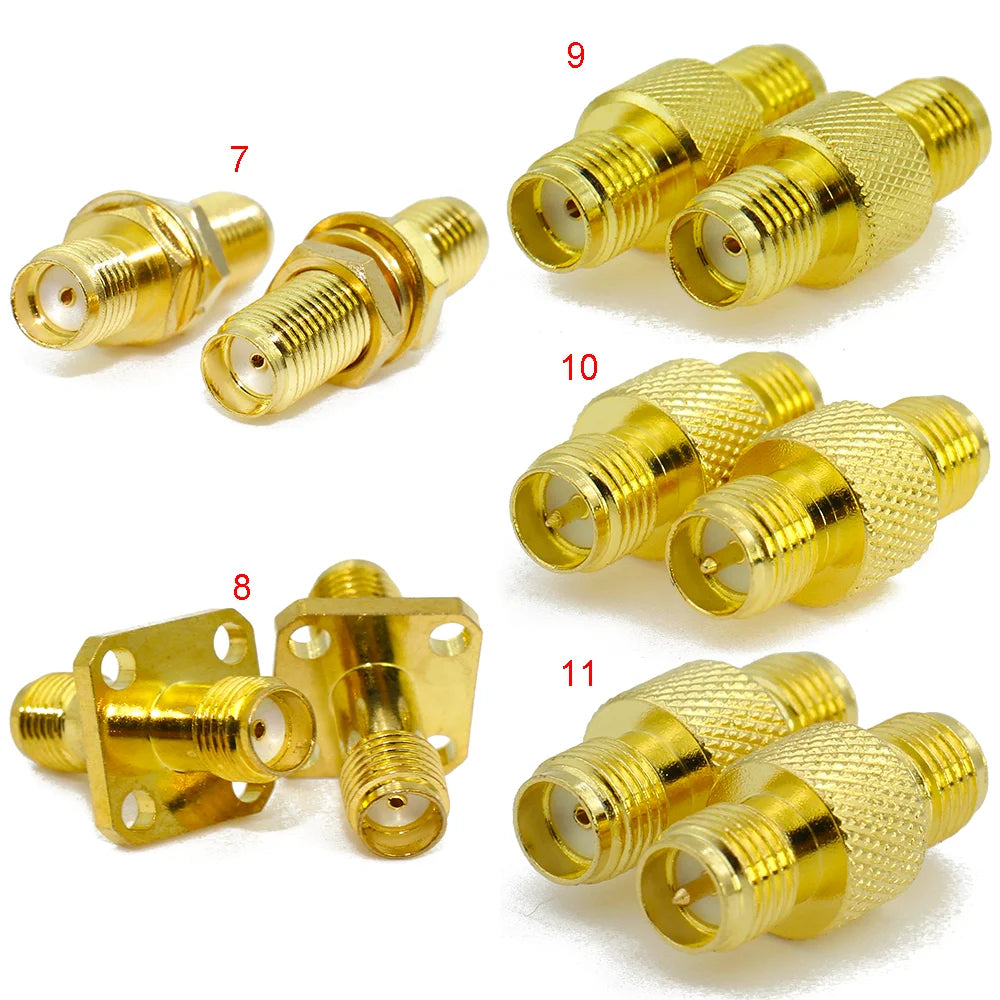 Connector SMA to SMA/ RP-SMA to SMA / RPSMA Male Plug & Female Jack Slide-on Straight RF Coax Adapter Connector for WIFI Antenna