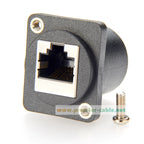 D-Type RJ45 Cat6 Ethernet Female to Female Coupler 1Gbps Flange Chassis Panel Mount Bulkhead Feedthrough LAN Network Extender