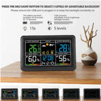 7.5 Inch Color Display Weather Clock with Indoor Outdoor Thermometer Hygrometer, Barometric Pressure , Alarm for Home Office