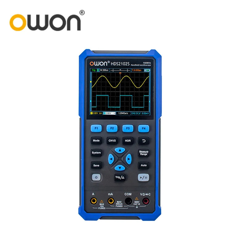 OWON HDS2102S/HDS272S/HDS242S Handheld 3-in-1 Digital Oscilloscope, Signal Generator, Multimeter | 100MHz Bandwidth, 2 Channels